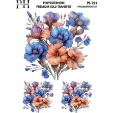 Polyesterhobi Premium Sulu Transfer   25X35 cm  Çiçek Desenli Ps 191