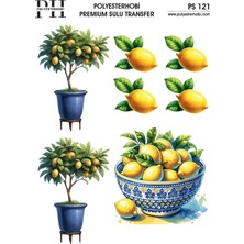 Polyesterhobi Premium Sulu Transfer  25X35 cm Limon  Desenli Ps 121
