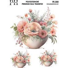 Polyesterhobi Premium Sulu Transfer  25X35 cm  Çiçek Desenli Ps 200