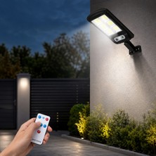 Multizone Güneş Enerjili Duvar Lambası Hareket Sensörlü Kumandalı Solar LED Dış Mekan Projektör