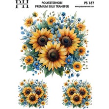 Polyesterhobi Premium Sulu Transfer 25X35 cm Çiçek Desenli  Ps 187
