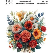 Polyesterhobi Premium Sulu Transfer  25X35 cm  Çiçek Desenli Ps 193