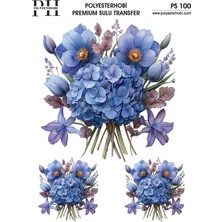 Polyesterhobi Premium Sulu Transfer  25X35 cm Çiçek Desenli Ps 100