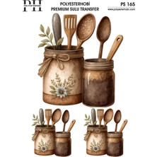 Polyesterhobi Premium Sulu Transfer 25X35 cm Vintage Mutfak Desenli Ps 165
