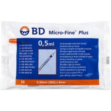 Bd Micro-Fine Plus 0,5 ml Insülin Enjektörü 30 g 0,30 mm x 8 mm 10'lu