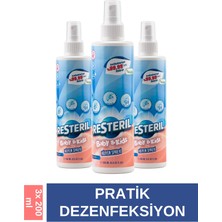 Resteril Biberon Temizleyici Alkolsüz Durulanmayan Saf Hipokloröz Biberon Sterilizatör Emzik Süt Pompası Hijyen Spreyi Bebek Dezenfektan Sprey Baby Kids 200ml x3
