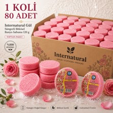 Dermolive Internatural Gül Süngerli Bitkisel Banyo Sabunu 80'li Koli (80 x 120 G)