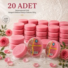 Dermolive Internatural Gül Süngerli Bitkisel Banyo Sabunu 20'li Paket (20 x 120 G)