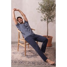 Farya Home Pamuklu Kısa Kollu Desenli Erkek Pijama Takımı