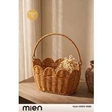MİEN Rattan Oval Sepet 25.3X14.5X13.2 cm