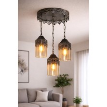 Otantik Modern Tasarım Salon Mutfak Yatak Odası Odası Metal Eskitme Renk 3 Lü Avize