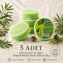 Dermolive Internatural Çay Ağacı Süngerli Bitkisel Banyo Sabunu 5'li Paket (5 x 120 G)