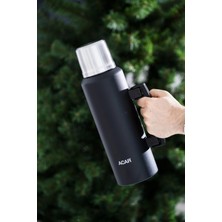 Nacario Acar Karat x Camp Klasik Vakumlu Kulplu Çelik Termos 1.5 Litre Siyah
