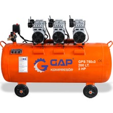GAP Kompresör Sessiz ve Yağsız Hava Kompresörü 200 Lt 3 Hp