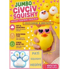 Oyuncak Sahili Civciv Sukuşi Skuşi ve Kedş Patisi Squishy Ördek 2 Popüler Ürün Birarada Stres Oyuncakları Esnek Uzayan Gözlüklü Squıshy + Pati
