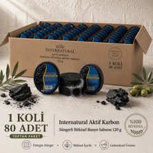 Dermolive Internatural Aktif Karbon Süngerli Bitkisel Banyo Sabunu 80'li Koli (80 x 120 G)