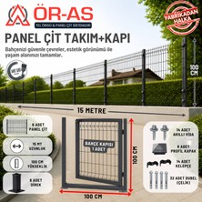 Ör-As Tel Örgü Panel Çit Takım ( 100 cm Yükseklik  15 mt Uzunluk  ) + ( 100 x 100 Kapı -)