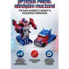 Farbu Oyuncak Butonla Form Değiştirebilen Çek Bırak Mekanizmalı Optimus Prime Oyuncak Araba 15 cm