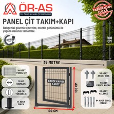 Ör-As Tel Örgü Panel Çit Takım ( 100 cm Yükseklik  35 mt Uzunluk  ) + ( 100 x 100 Kapı -)