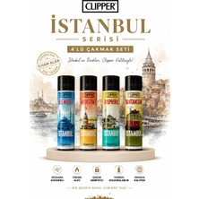 CLİPPER Clipper Istanbul Serisi 4’lü Koleksiyonluk Çakmak Seti - Yeniden Doldurulabilir
