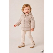 Cantoy Bebek Peluş Ayıcık Kulaklı Kapüşonlu Mont Premium Kalite