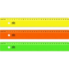 Hatas 148 Genis Plastik Cetvel Neon-Seffaf 30 Cm. Karışık Renkler Gönderilmektedir.
