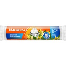 Nacario Macro Max Büzgülü Çöp Torbası Büyük Boy (65X70CM) Hanımeli Kokulu 10 Adet Süper Ekonomik Paket