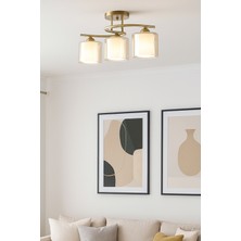 Dekoratif Modern Eskitme Bal Çift Camlı 3'lü Fuji Avize
