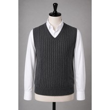 Castello ✨ Çocuk Unisex V Yaka Örgü Triko Süveter | Şık ve Modern Okul Kombini 👔🧶🎒 ✨