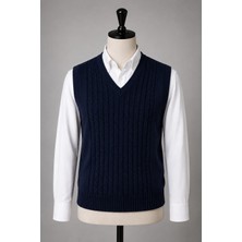 Castello ✨ Çocuk Unisex V Yaka Örgü Triko Süveter | Şık ve Modern Okul Kombini 👔🧶🎒 ✨