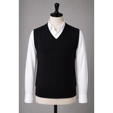 Castello ✨ Çocuk Unisex V Yaka Örgü Triko Süveter | Şık ve Modern Okul Kombini 👔🧶🎒 ✨