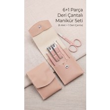 Duffa 6+1 Deri Çantalı Paslanmaz Çelik Manikür Pedikür Seti Parça Tırnak Makası Tırnak Bakım Seti Ayak Bakım Seti