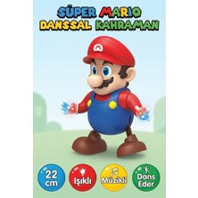 Farbu Oyuncak Dans Eden Işıklı Süper Mario Oyuncak - Müzikli ve Hareketli 22 cm Aksiyon Figürü
