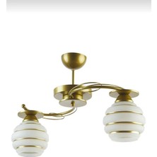 Eskitme Gold Boyalı 2'li Avize