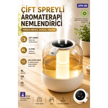 vooka 4 Litre Akıllı Hava Nemlendirici Çift Sprey Dijital Göstergeli Aromaterapi Aroma Difüzörü Sessiz Buhar Makinesi LED Işıklı