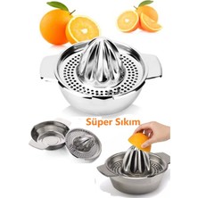 Duffa Paslanmaz Çelik Limon Sıkacağı Hazneli Süzgeçli Narenciye Portakal Sıkacağı Nar Sıkacağı Süper Sıkım