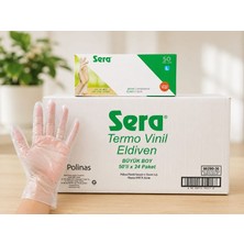 Sera Şeffaf Termo Vinil Eldiven Büyük Boy (L) 50'li x 24 Paket