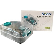 Sobo Akvaryum Çift Çıkışlı Şeffaf Hava Motoru 6W 2x4 Lt/dak AQ-013