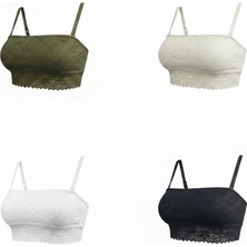 Bonbon Kadın Full Dantelli Içi Pamuk Astarlı 4'lü Bralet  BB2809