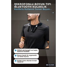 Mikrofonlu 10 Saat Kullanımlı Boyun Tipi Bluetooth Kulaklık Ofis Seyahat BX-313565