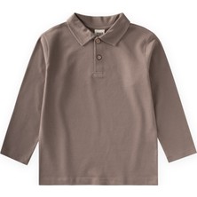 Cigit Polo Yaka Uzun Kollu T-Shirt 5-12 Yaş S Vizon
