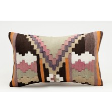 Kilim Wholesale El Yapımı Eski Kilimden Yapılmış Vintage Kırlent Kılıfı, Yün, 30X50 cm