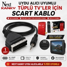 Next Kanky Uyumlu Av Scart Kablo – Tüplü Tv Uydu Alıcısı Bağlantı Kablosu, 3.5 mm Av Jack Scart Dönüştürücü