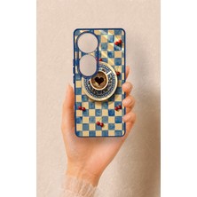 Vip Case Vivo V40 Uyumlu Kalpli Kahve Desenli Silikon Kılıf
