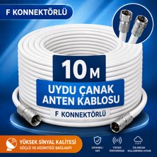 Fırsat Yolu 10 Metre Hazır Uydu Anten Kablosu F Konnektörlü 64 Tel