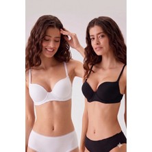 Pierre Cardin 6827 2'li Ekonomik Paket Lyon Balenli Double Push Up Micro Sütyen