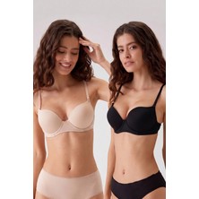 Pierre Cardin 6827 2'li Ekonomik Paket Lyon Balenli Double Push Up Micro Sütyen