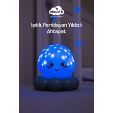 Cloud-B Ahtapot Parıldayan Yıldızlı Gece Lambası 11 cm (Mavi)