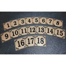 St. Morritz Kapı Numaraları No 1 Den 18 E 4x4 cm Yapışkanlı Metalik Altınsarı Üzeri Siyah Baskı