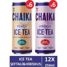 Chaika Ice Tea 250 Ml, 6 x Şeftali & 6 x Hibiskus